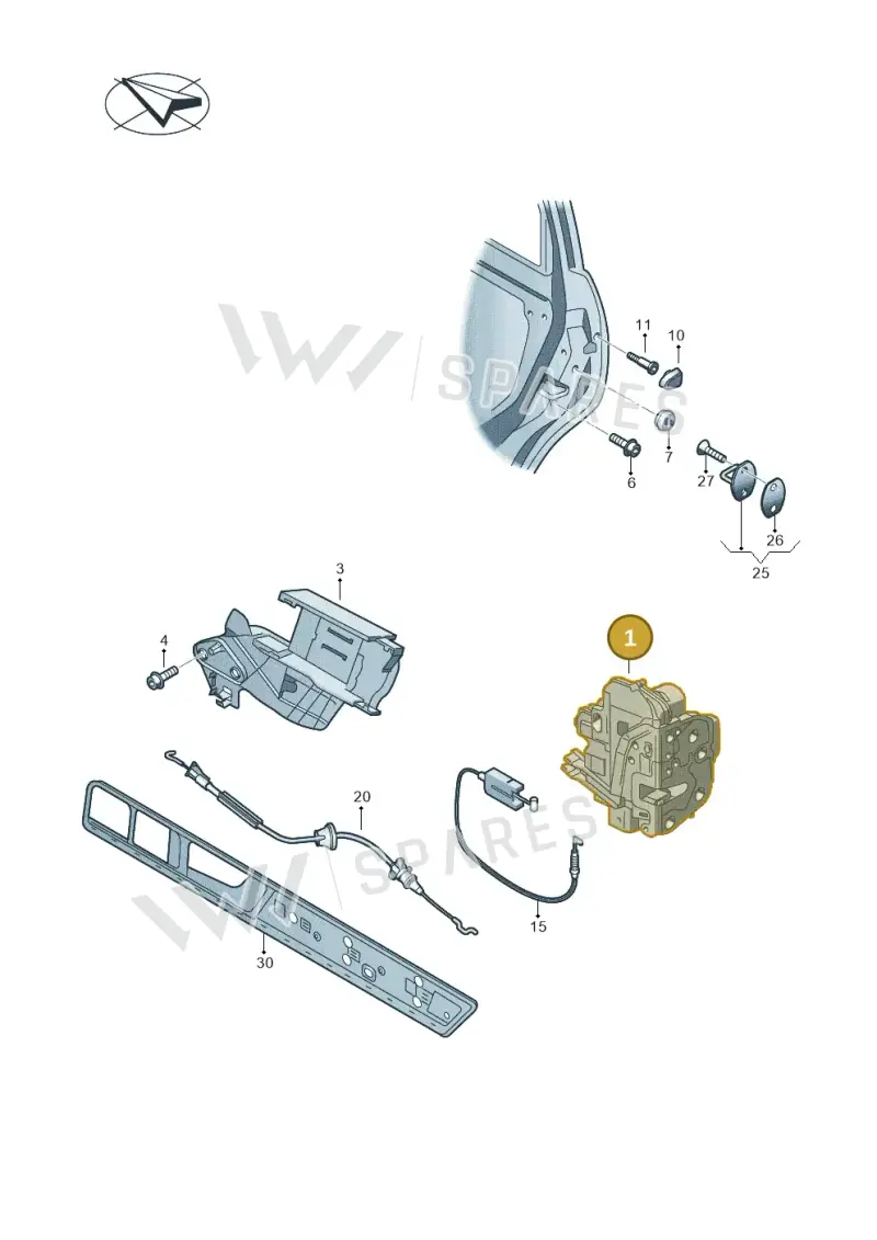 8J1837015A — Volkswagen Touareg BlueMotion (2014-2018) diagram 693837000, position 1