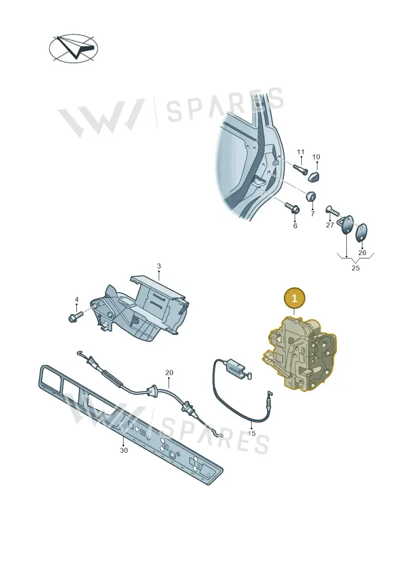 8J2837015B — Volkswagen Touareg BlueMotion (2014-2018) diagram 693837000, position 1