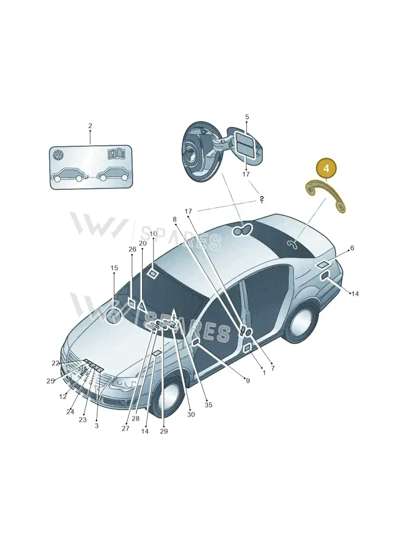 8K0010539A — Volkswagen Passat CC (2011-2016) diagram 656010000, position 4