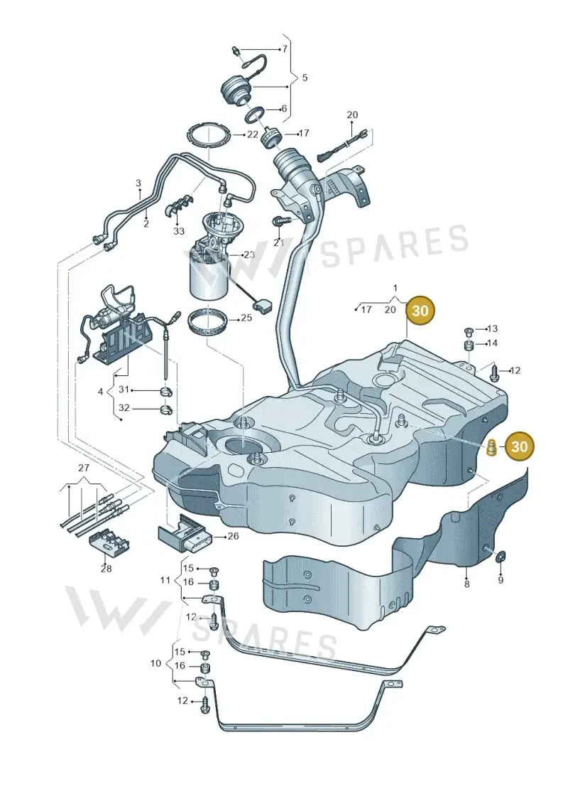 8K0201274B — Volkswagen Passat estate (2023-) diagram 793201600, position 30