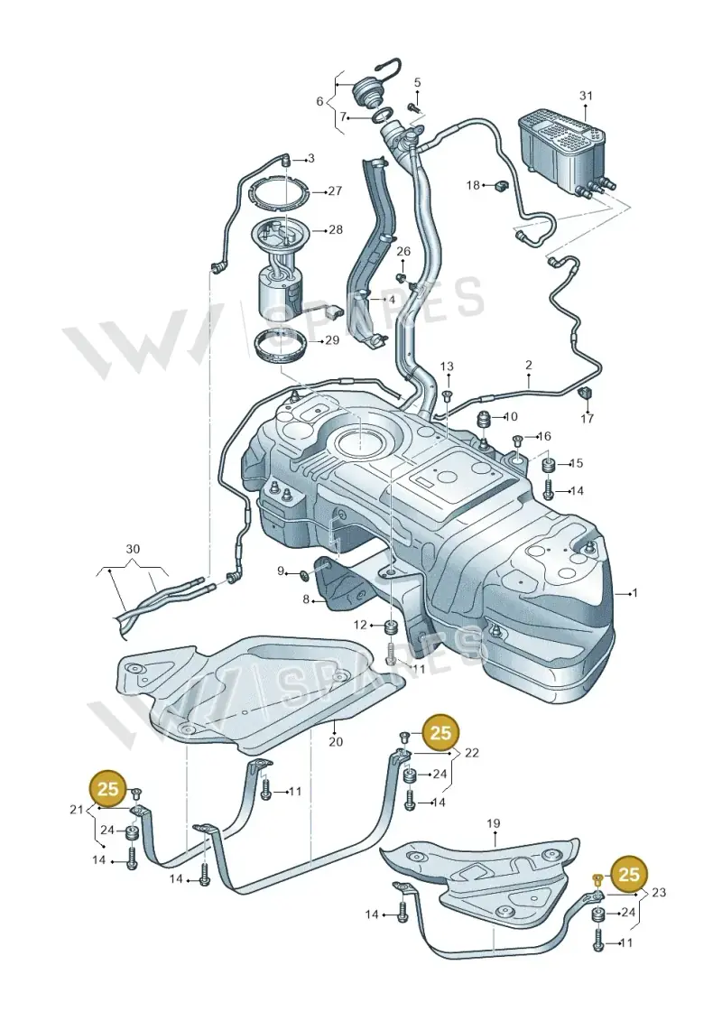 8K0201693C — Volkswagen Touareg (2017-2023) diagram 439201050, position 25
