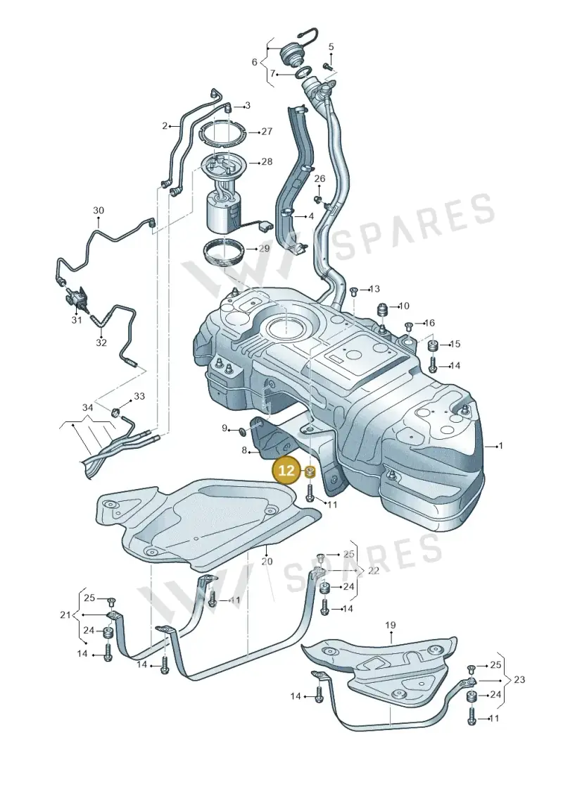 8K0201840D — Volkswagen Touareg (2017-2023) diagram 439201650, position 12