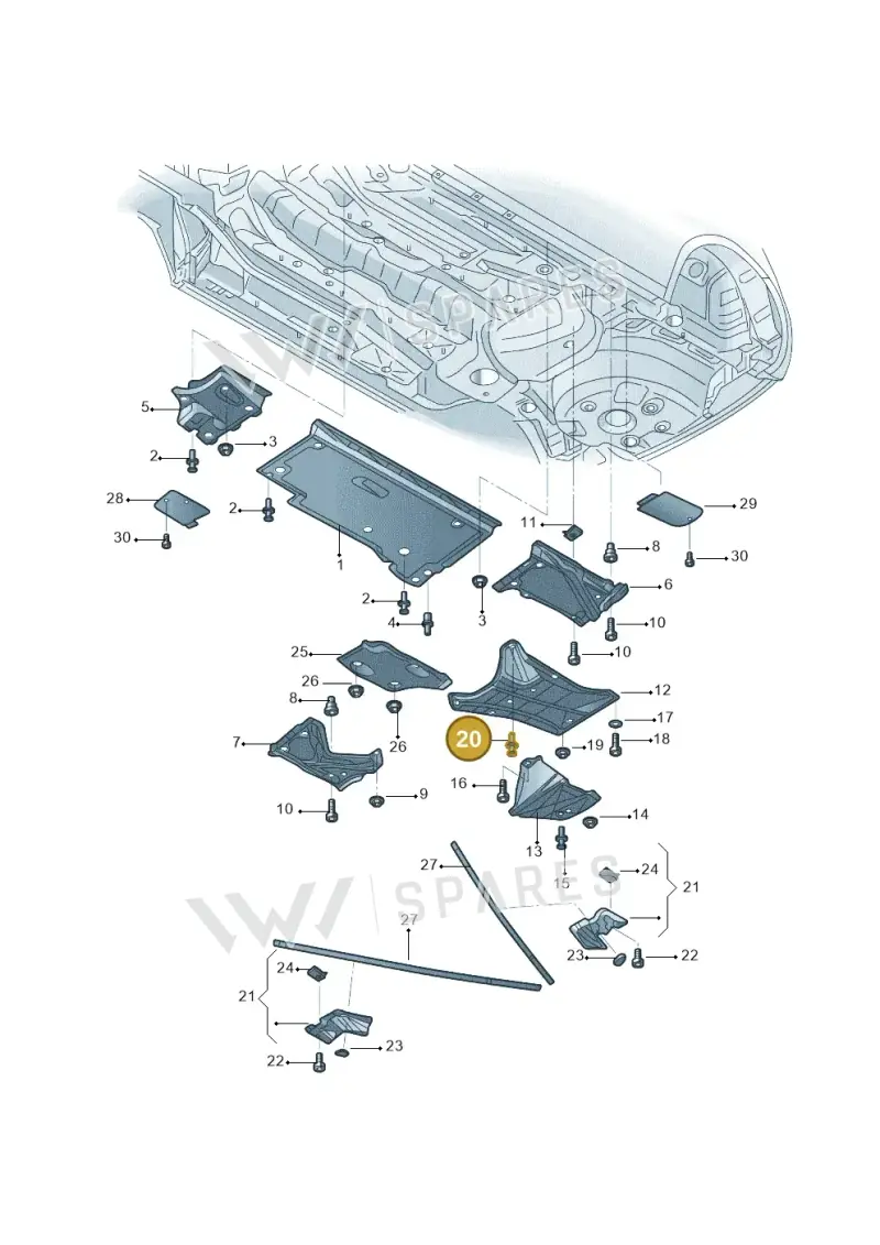 8K0501329 — Volkswagen Phideon (2016-2023) diagram 251825000, position 20