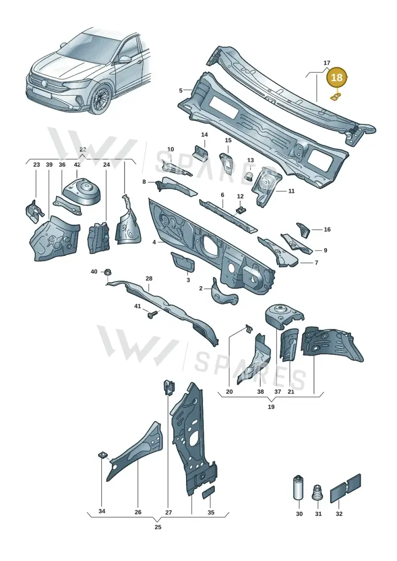 8K0805217 — Volkswagen Taigo (2021-2024) diagram 2f0805200, position 18
