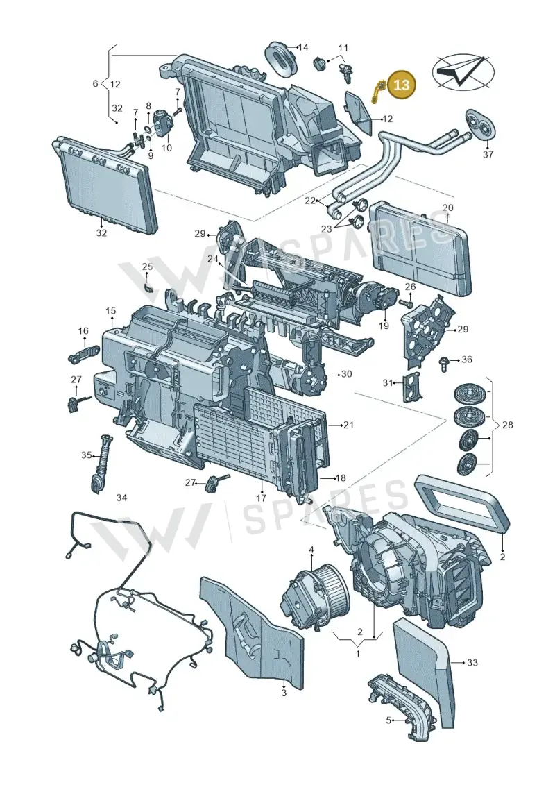 8K0820539 — Volkswagen Touareg (2017-2023) diagram 859820210, position 13