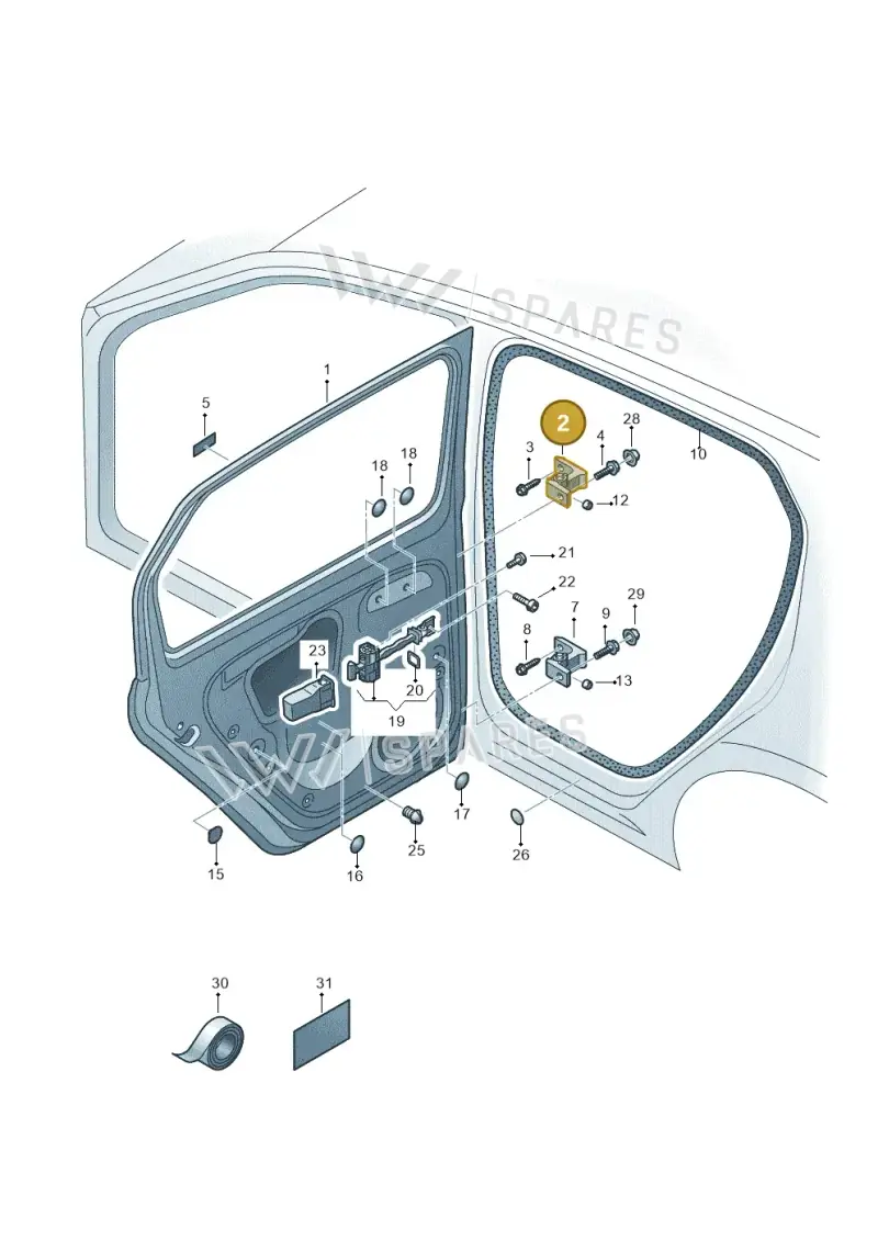 8K0831401D — Volkswagen Up! 1.0 BlueMotion (2016-2023) diagram 892833000, position 2