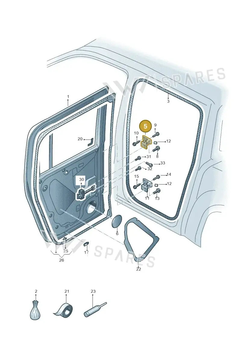 8K0831401D — Volkswagen Amarok twin cab (2022-) diagram 894833000, position 5