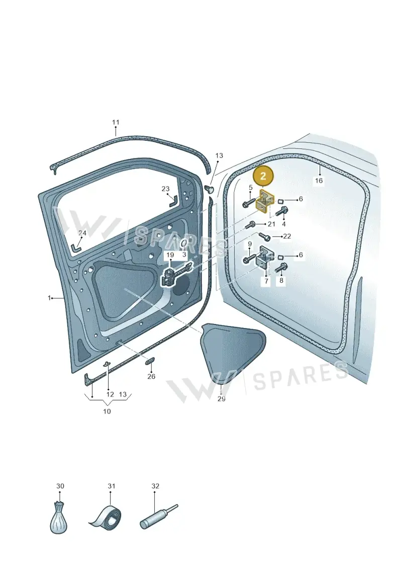 8K0831401D — Volkswagen Amarok twin cab (2022-) diagram 894831000, position 2