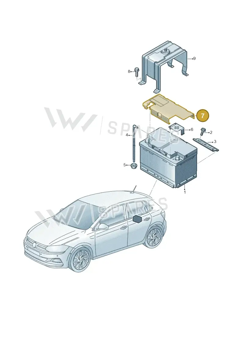 8K0915429F — Volkswagen Polo 1.0 BlueMotion (2017-2024) diagram 837915100, position 7
