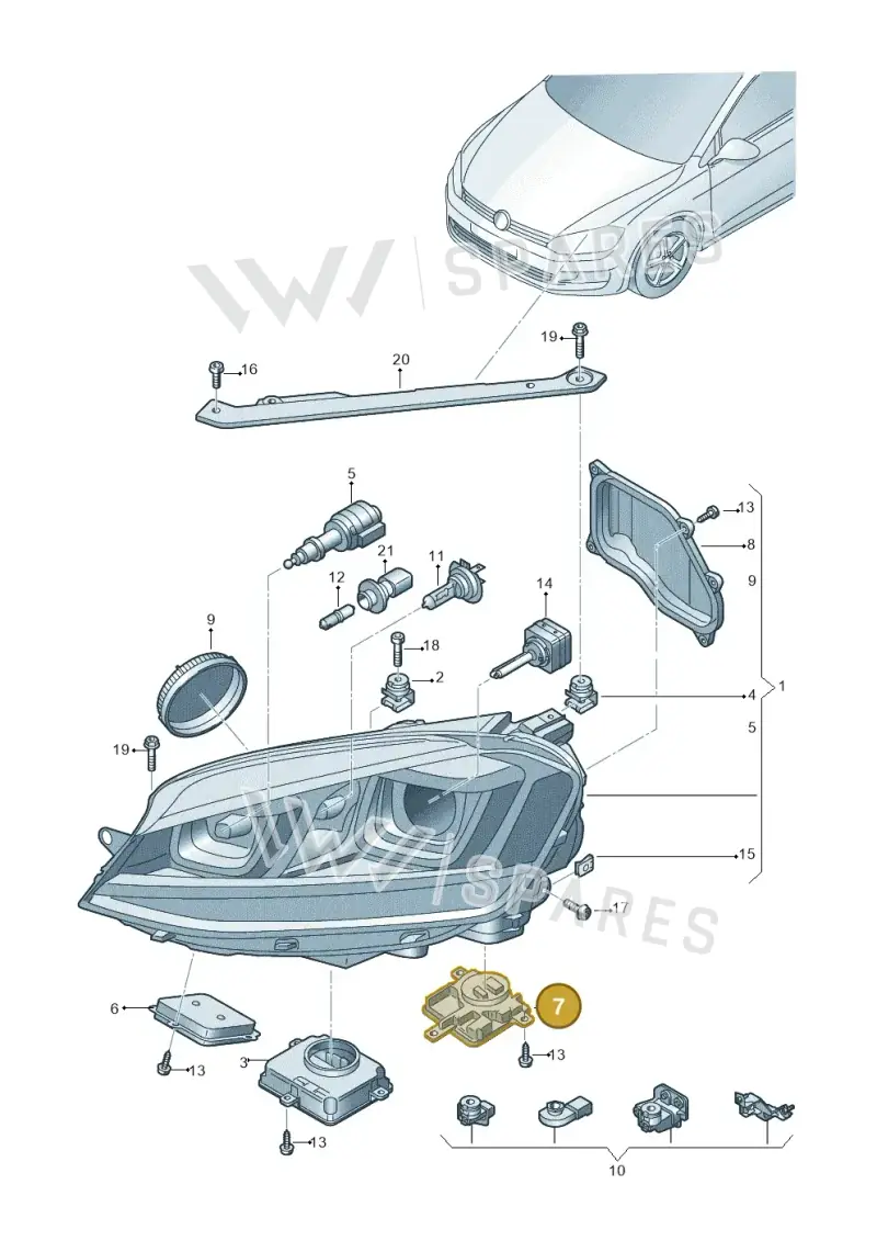 8K0941597E — Volkswagen Golf 1.6 (2015-2019) diagram 746941200, position 7