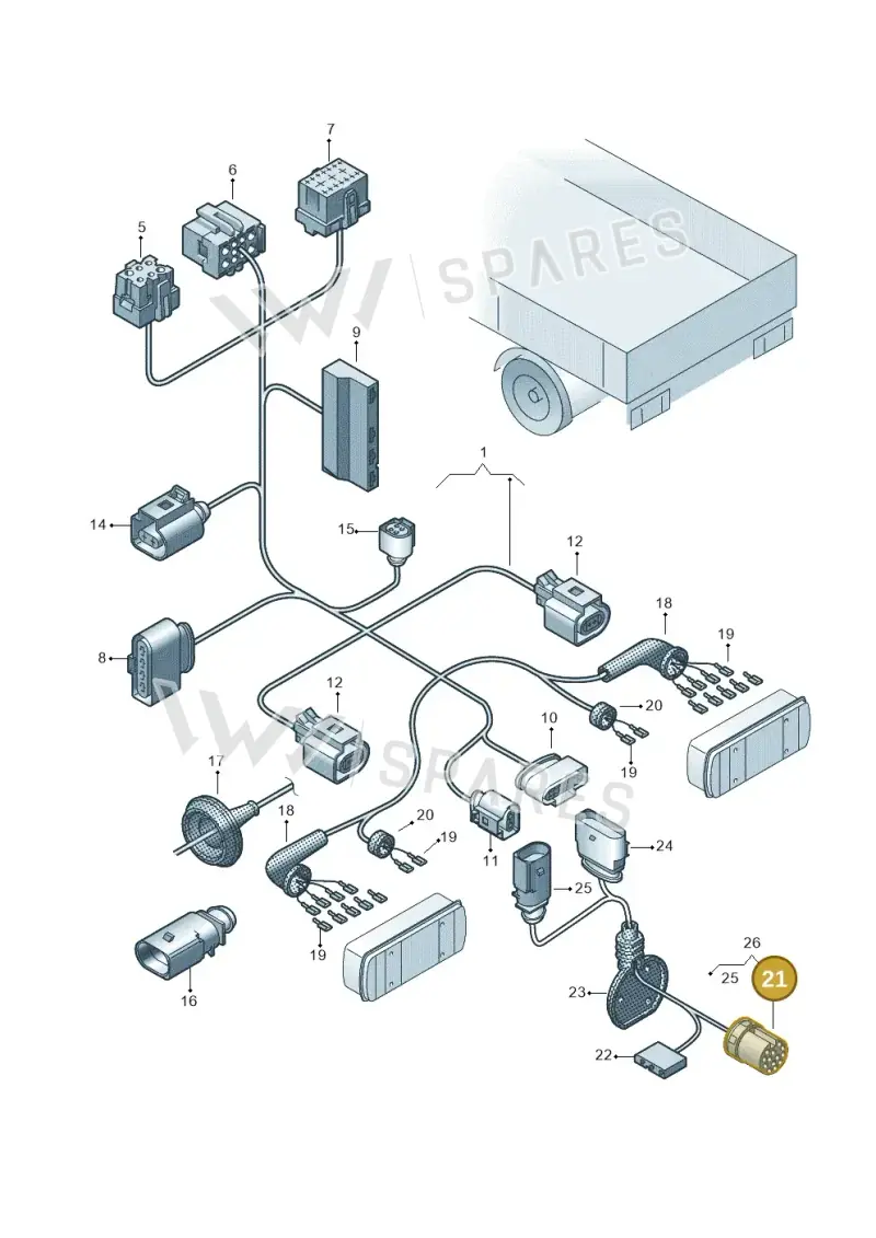 8K0945505 — Volkswagen Single-cab transp. (2019-2024) diagram 862972810, position 21