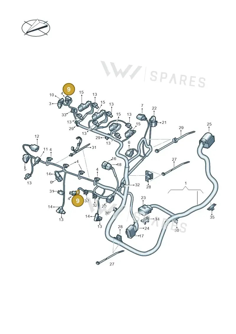 8K0971921 — Volkswagen Taigo (2021-2024) diagram 813971080, position 9