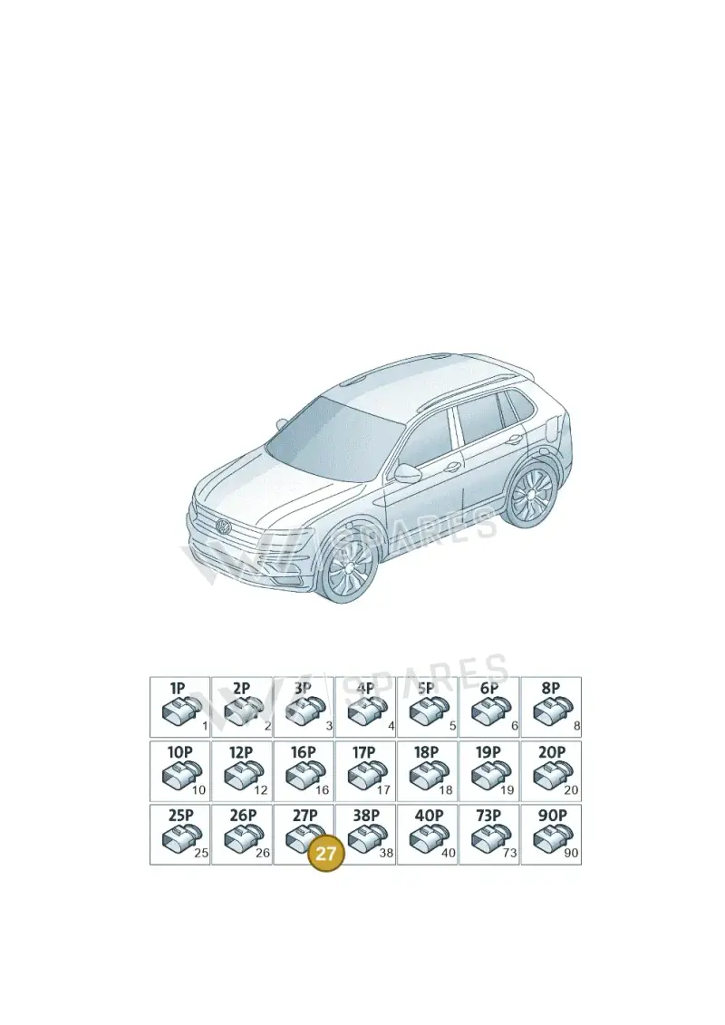 8K0972701A — Volkswagen Tharu (2018-2023) diagram 588971810, position 27