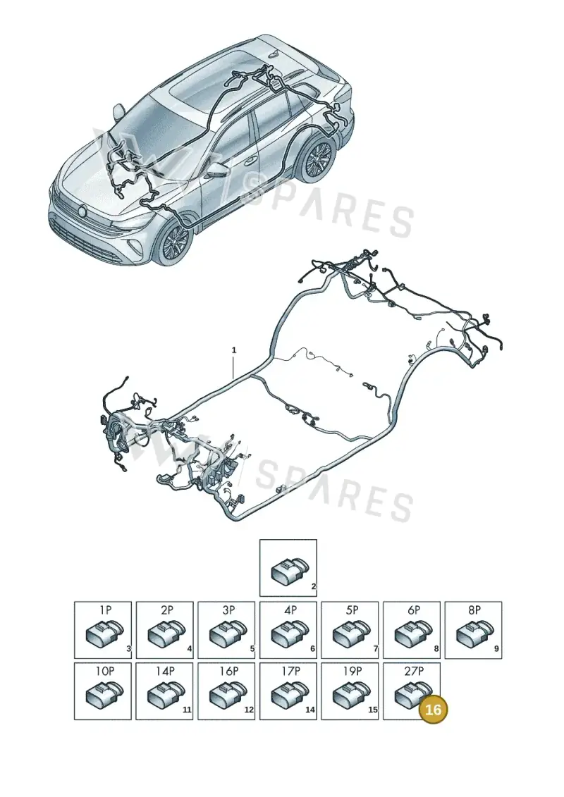 8K0972701A — Volkswagen Tiguan 2.0 (2023-) diagram 57x972000, position 16