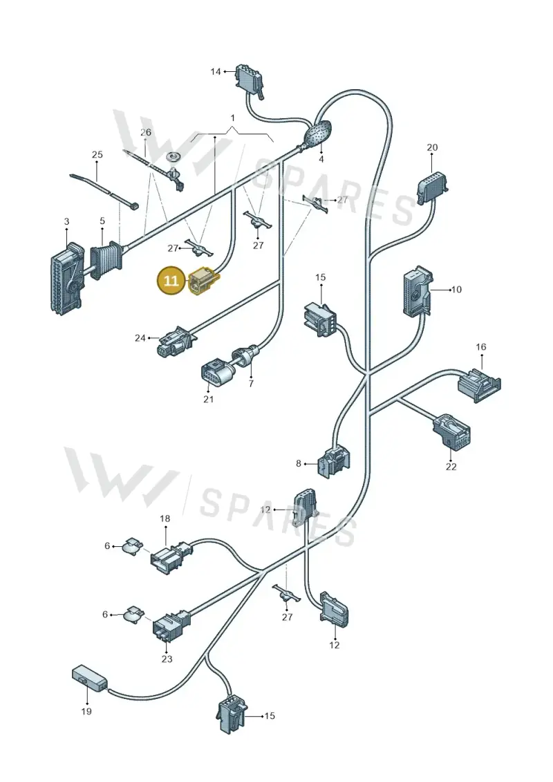 8K0973323T — Volkswagen Golf Plus (2011-2014) diagram 730972330, position 11