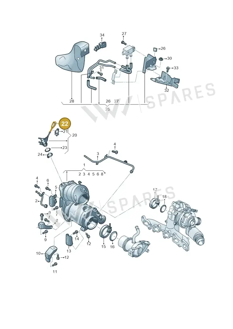 8K0973702A — Volkswagen Passat estate (2023-) diagram 3j0253162, position 22