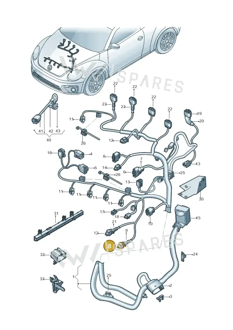 8K0973703F — Volkswagen Beetle (2016-2019) diagram 801971050, position 8