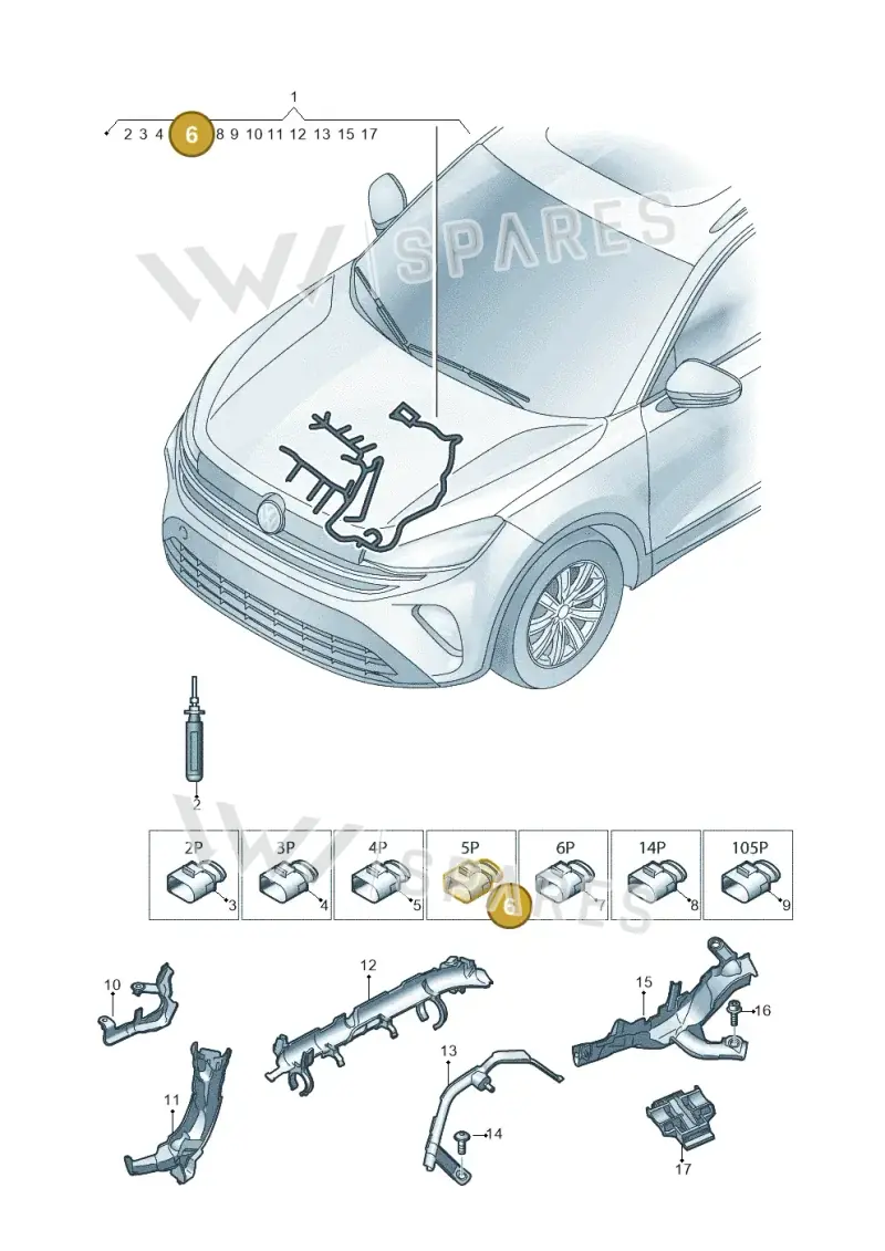 8K0973705A — Volkswagen Tiguan 2.0 (2023-) diagram 57x971285, position 6