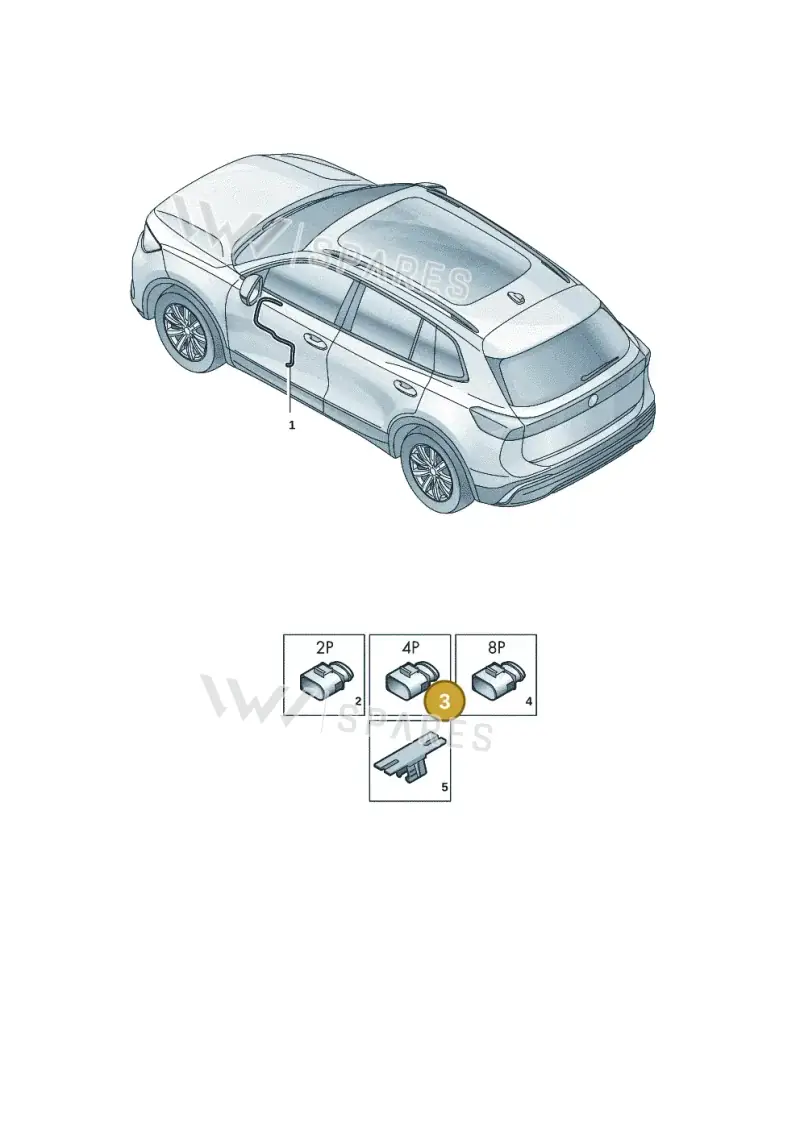 8K0973754A — Volkswagen Tiguan 2.0 (2023-) diagram 57x972305, position 3
