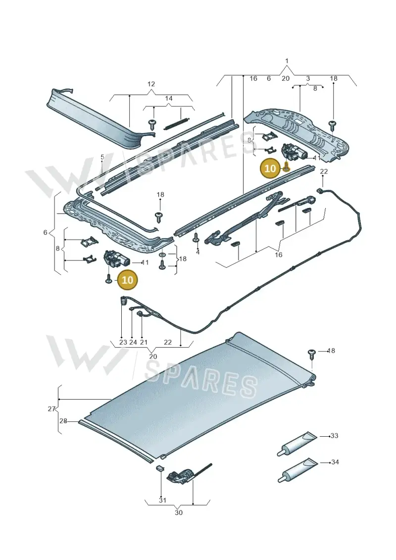 8K9898057B — Volkswagen Golf Estate 1.4 (2014-2017) diagram 796877010, position 10
