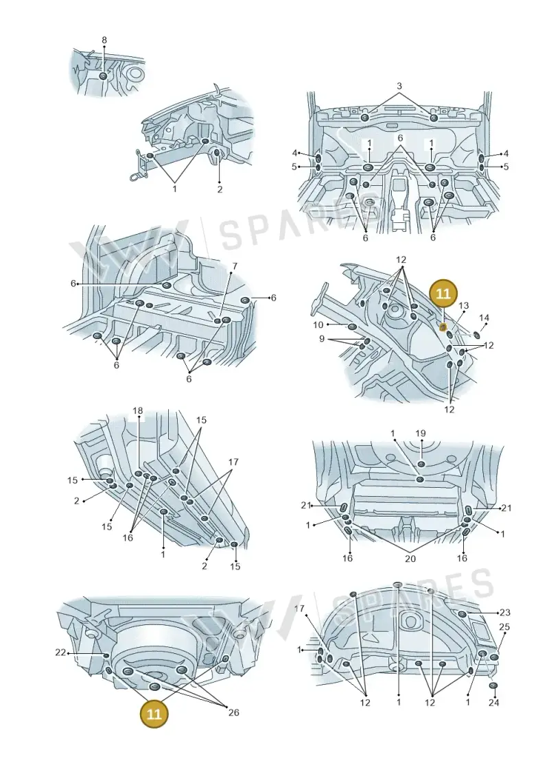 8L0803593 — Volkswagen New Beetle             06> (2005-) diagram 194803350, position 11
