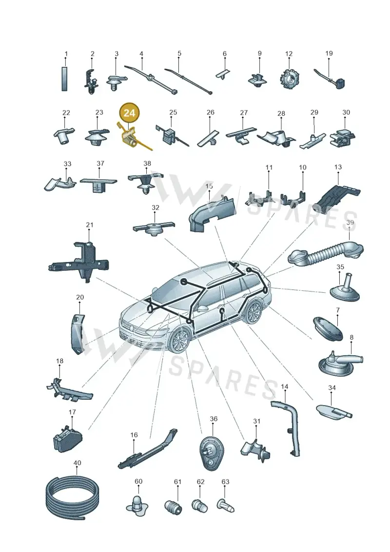 8L0971838 — Volkswagen Passat saloon (2014-2024) diagram 793971920, position 24