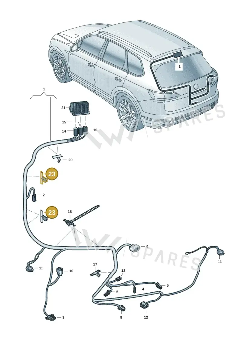 8L0971848A — Volkswagen Touareg (2017-2023) diagram 439972085, position 23