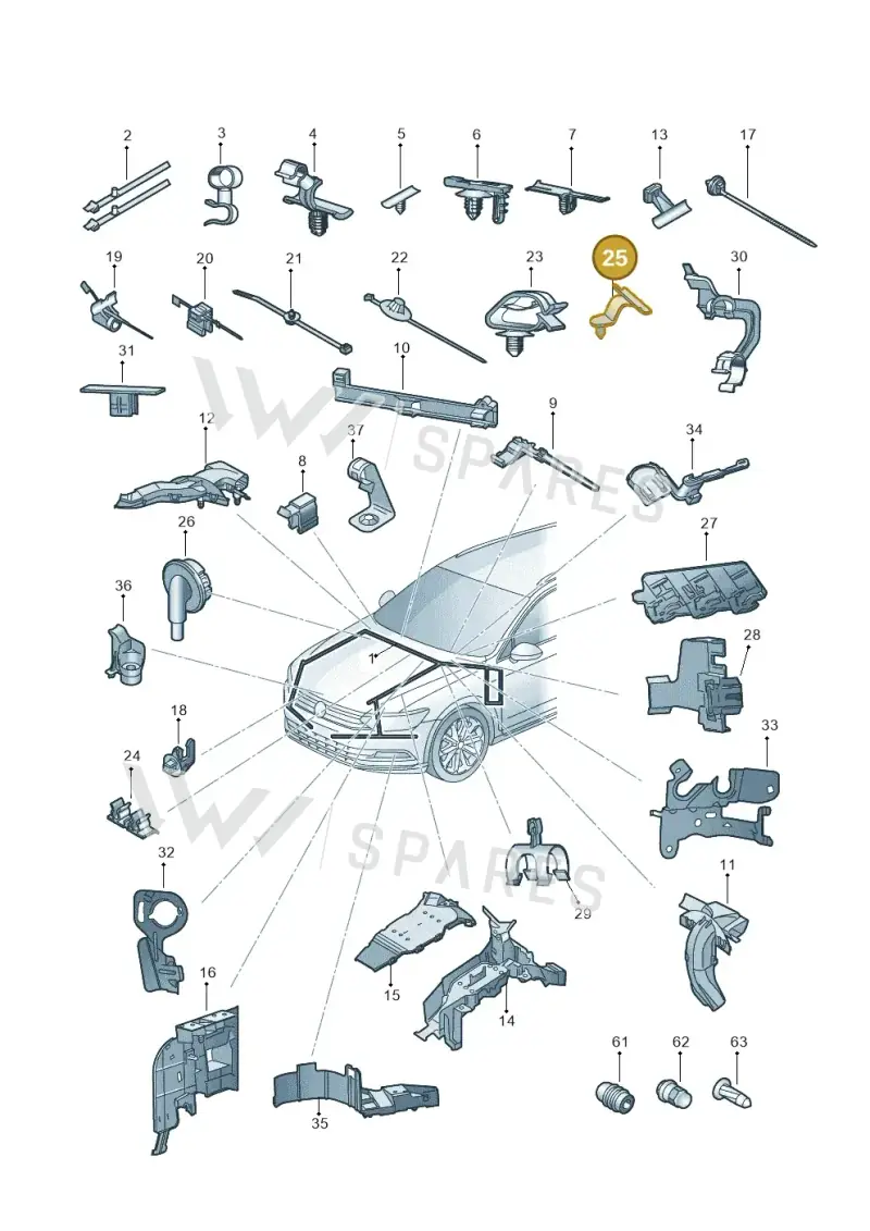 8L0971848A — Volkswagen Passat saloon (2014-2024) diagram 793971820, position 25
