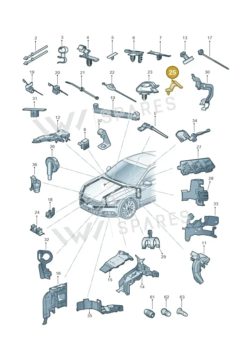 8L0971848A — Volkswagen Arteon (2017-2023) diagram 828971820, position 25