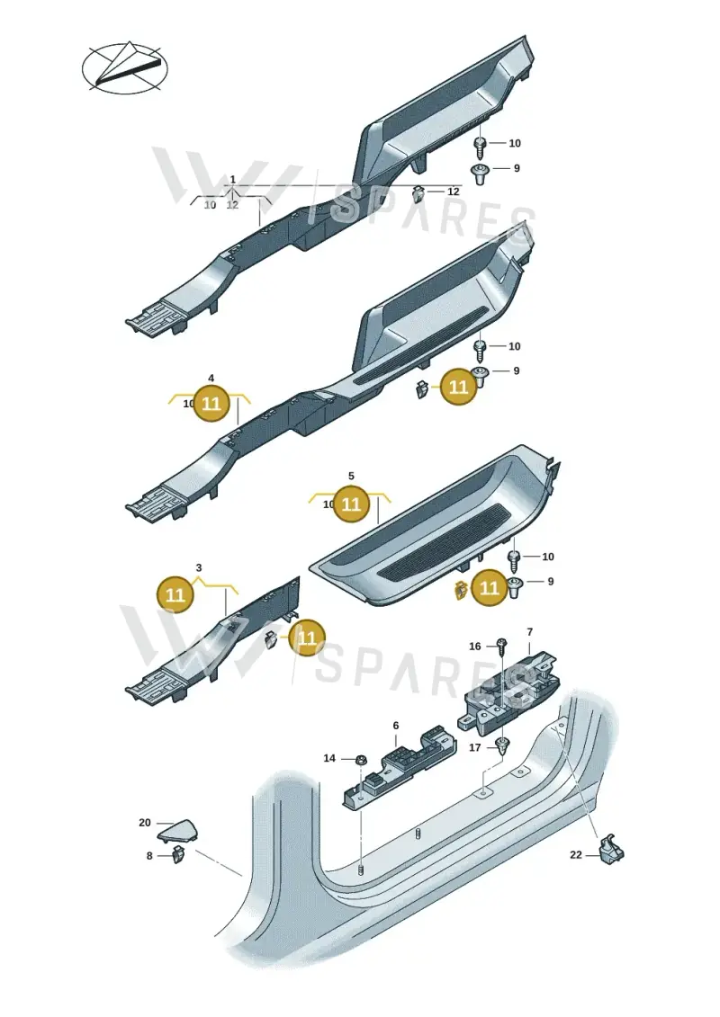 8L4867276 — Volkswagen Caddy Maxi Kombi (2020-2024) diagram 2ka853050, position 11