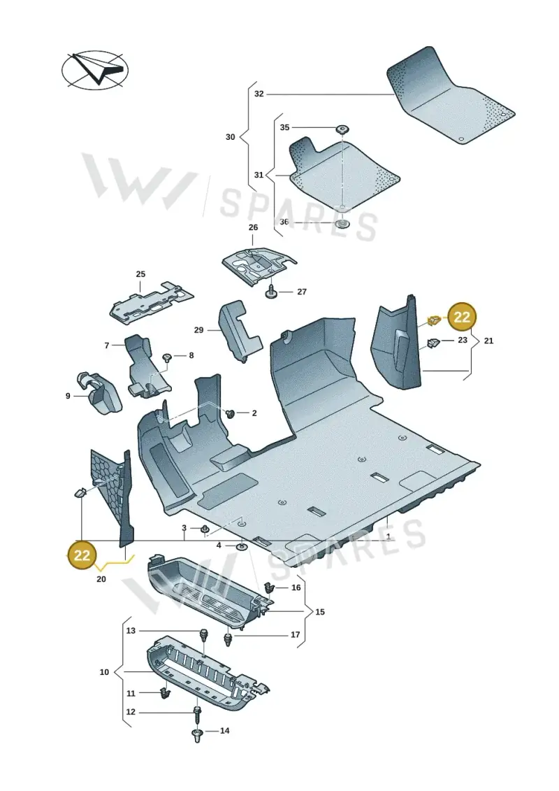 8L4867276 — Volkswagen Multivan (2021-) diagram 7t0863000, position 22