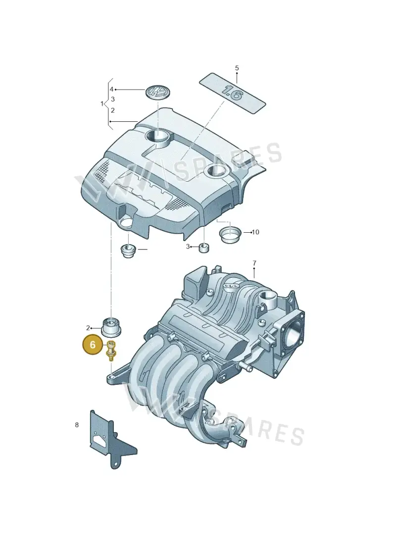 8L9103951 — Volkswagen Golf Plus (2011-2014) diagram 409103700, position 6