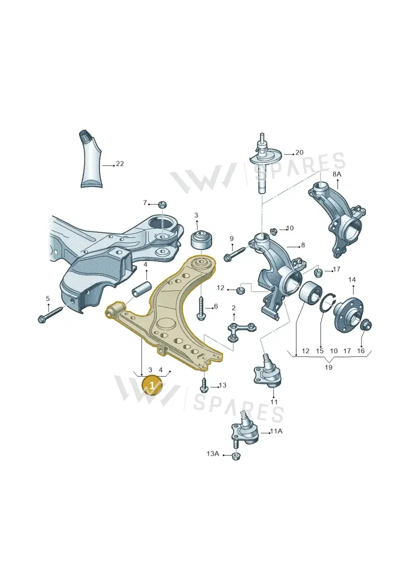 8N0407151D — Volkswagen New Beetle (1998-2001) diagram 266407000, position 1