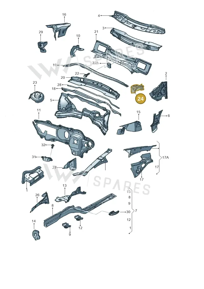 8P0806163A — Volkswagen Jetta (2008-2011) diagram 449803000, position 24