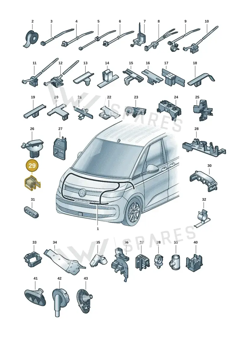 8P0971848D — Volkswagen Multivan (2021-) diagram 7t0971801, position 29