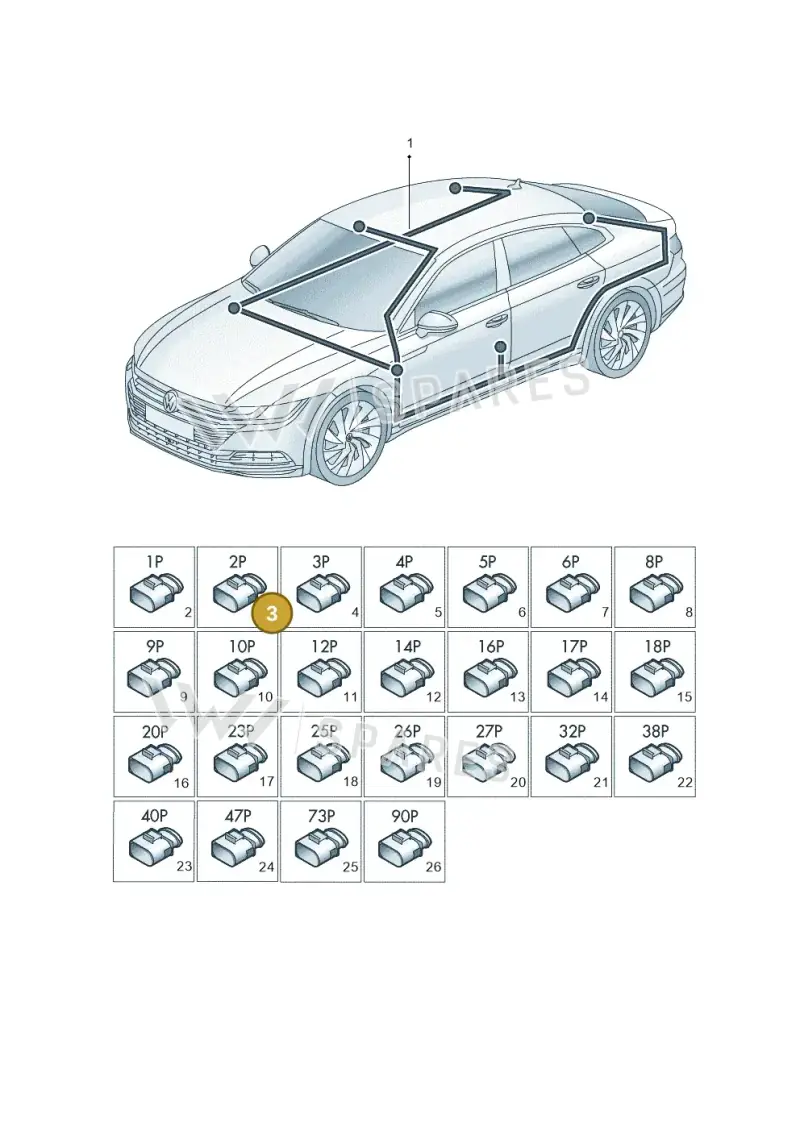 8P0971848K — Volkswagen Arteon (2017-2023) diagram 828971900, position 3