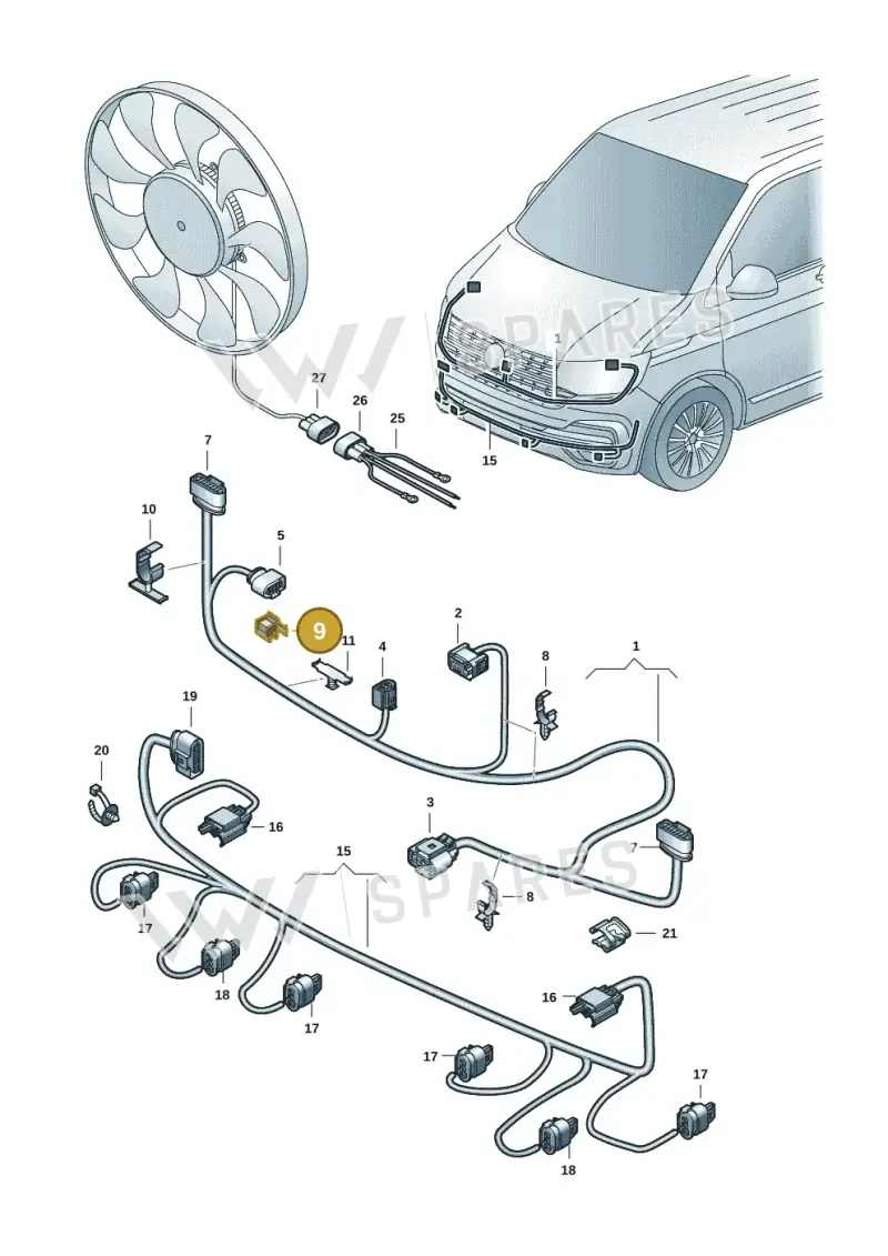 8P0971848K — Volkswagen Transport. multivan (2019-2024) diagram 7em971000, position 9