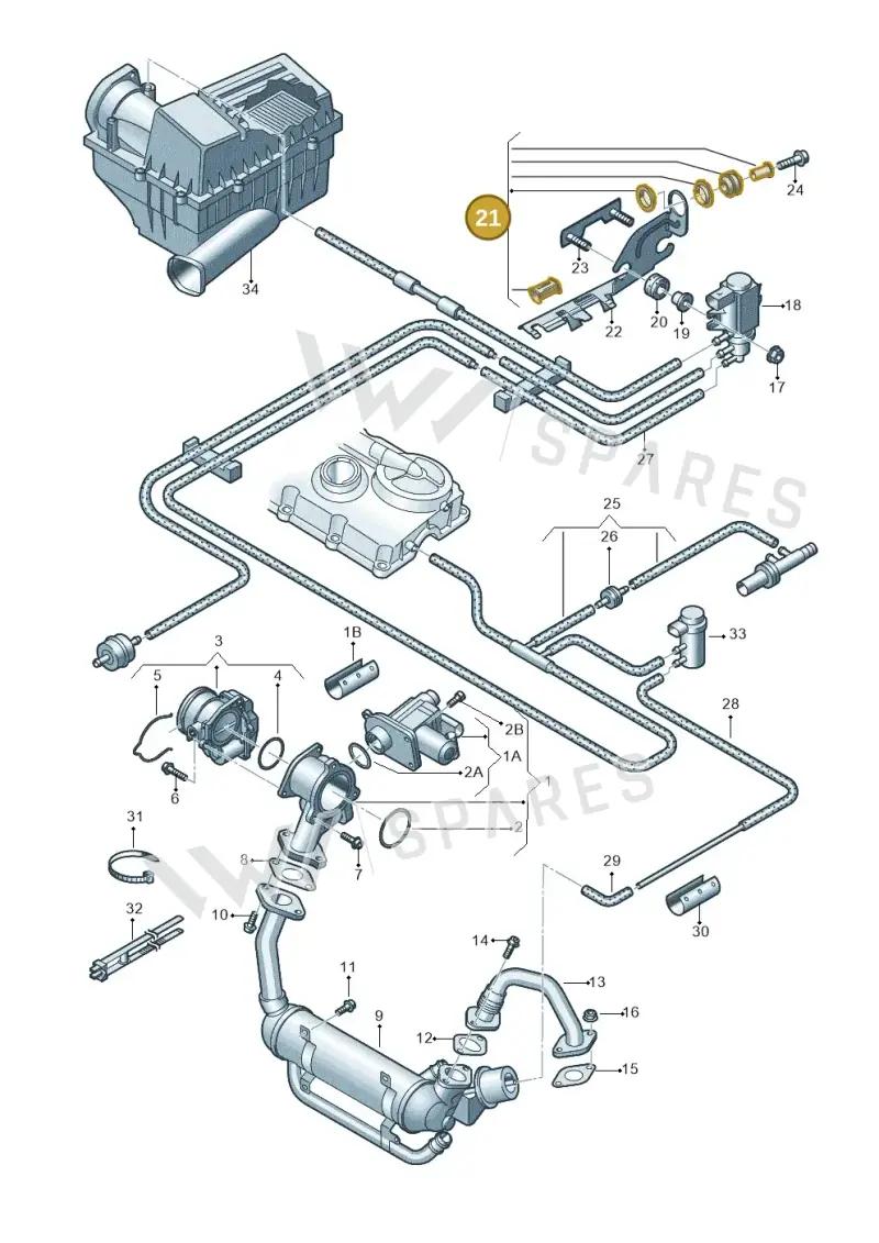 8P0998801 — Volkswagen Passat estate (2008-2011) diagram 460131700, position 21