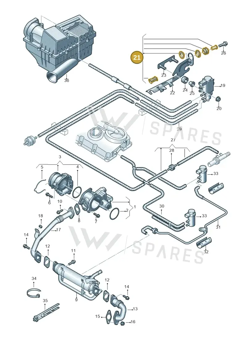 8P0998801 — Volkswagen Passat estate (2008-2011) diagram 460131750, position 21