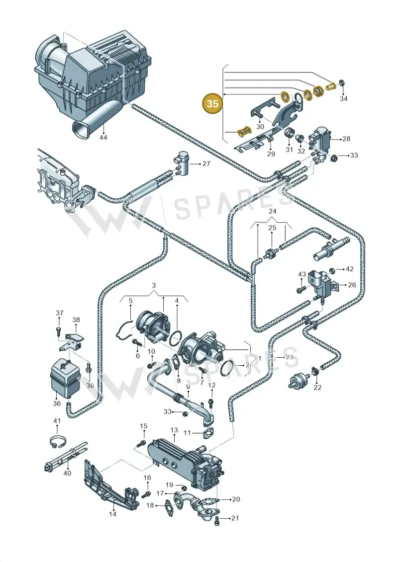 8P0998801 — Volkswagen Passat estate (2008-2011) diagram 460131850, position 35