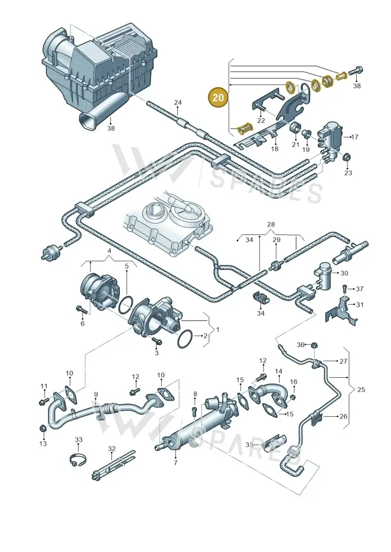 8P0998801 — Volkswagen Passat estate (2008-2011) diagram 627131900, position 20