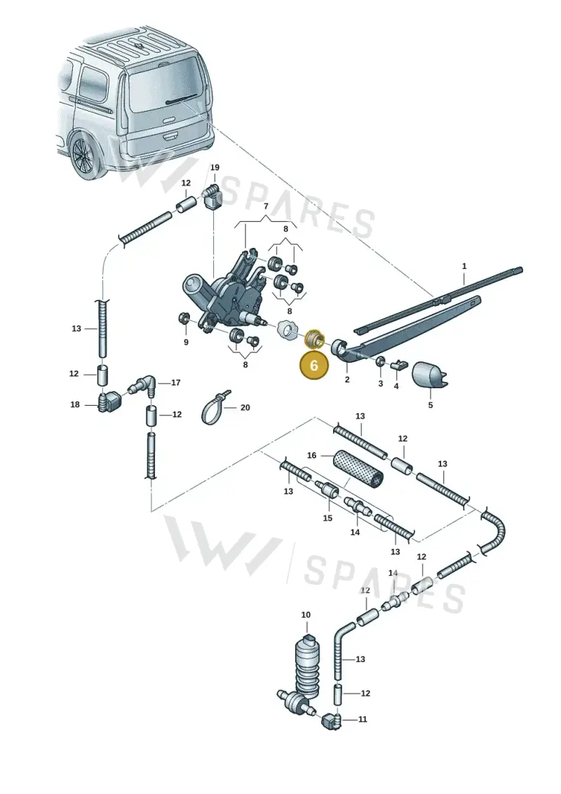 8P4955758A — Volkswagen Caddy Maxi Kombi (2020-2024) diagram 2ka955020, position 6