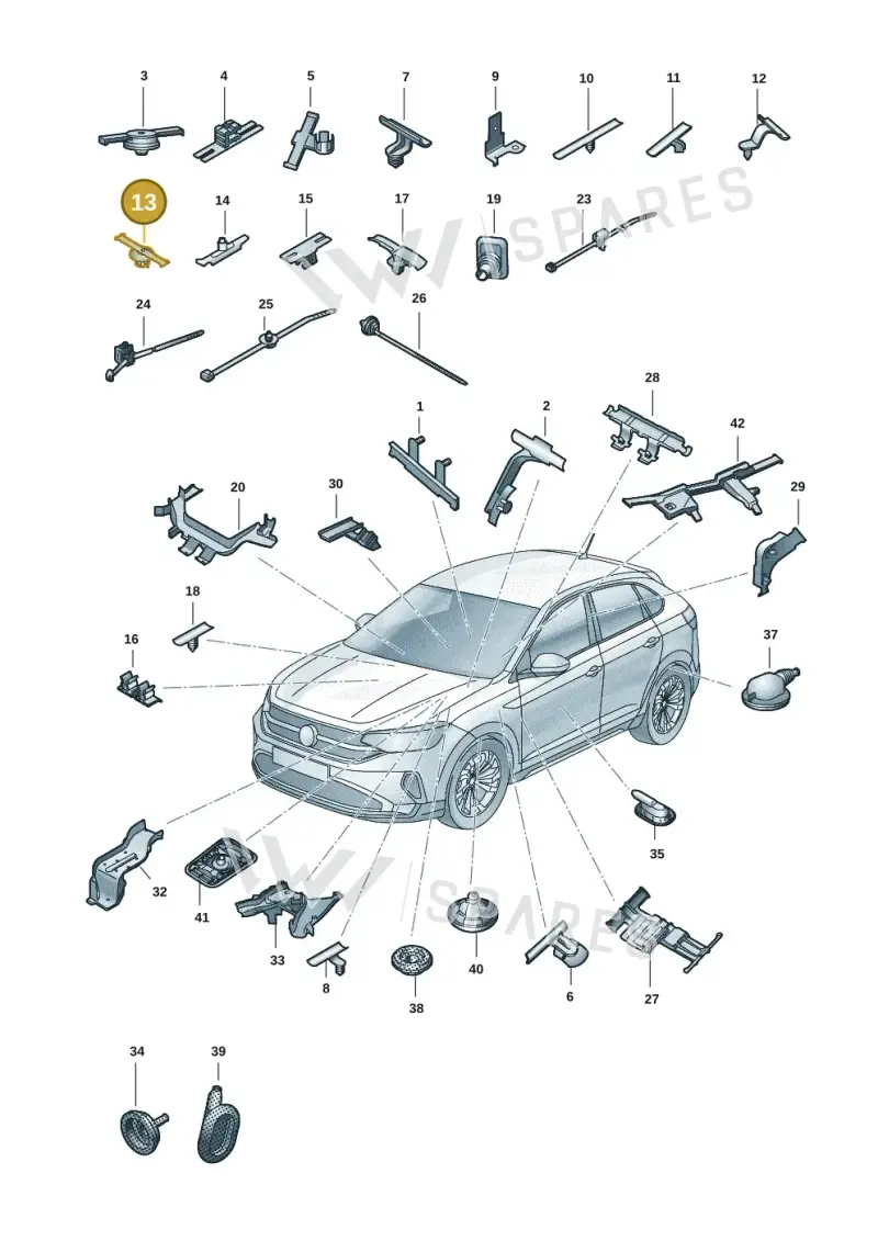 8P4971843 — Volkswagen Taigo (2021-2024) diagram 2f0971083, position 13