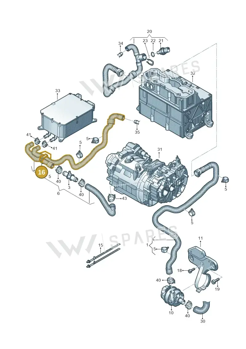 8R0121093 — Volkswagen E-Golf (2014-2021) diagram 774121040, position 16
