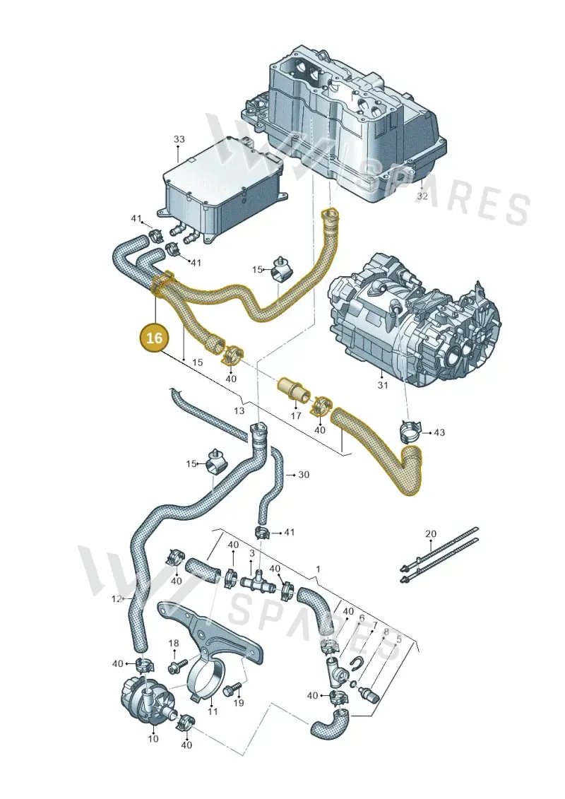 8R0121093 — Volkswagen E-Golf (2014-2021) diagram 774121150, position 16