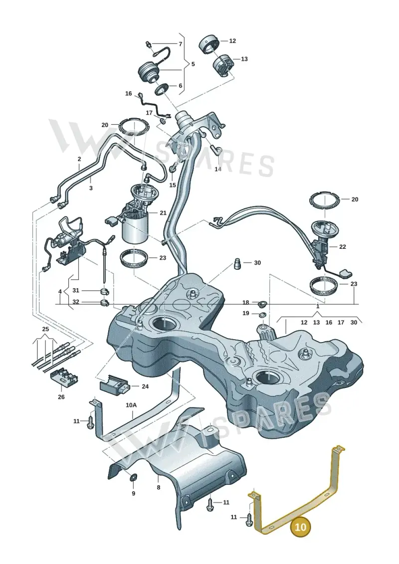 8S0201653 — Volkswagen Golf 2.0 BlueMotion (2019-2024) diagram 5h0201070, position 10