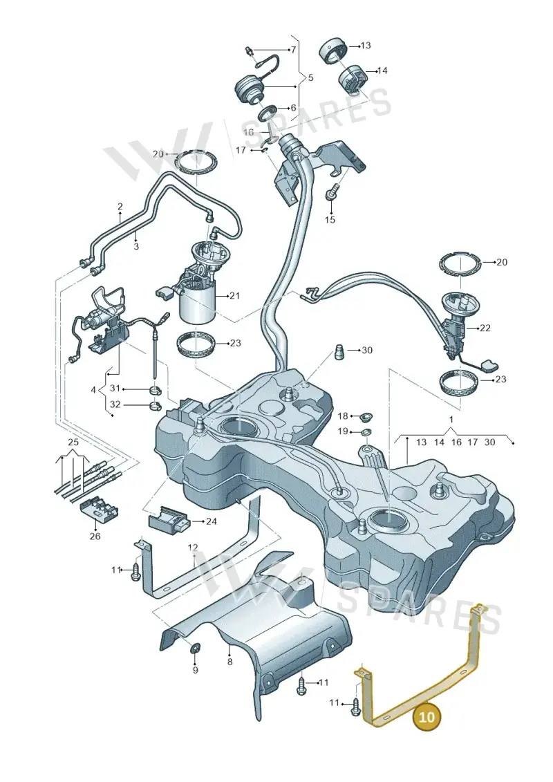 8S0201653 — Volkswagen T-Roc BlueMotion (2017-2024) diagram 813201650, position 10