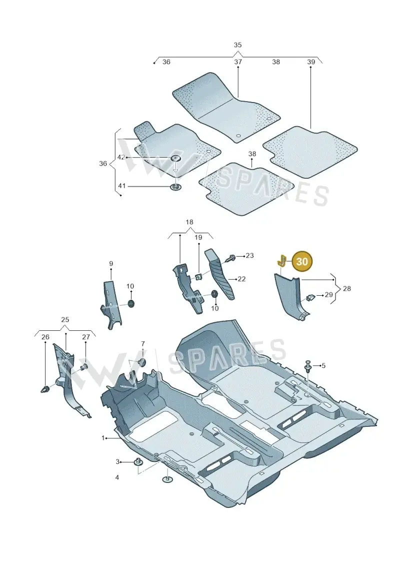 8T0863253 — Volkswagen Polo 1.0 BlueMotion (2017-2024) diagram 837863000, position 30
