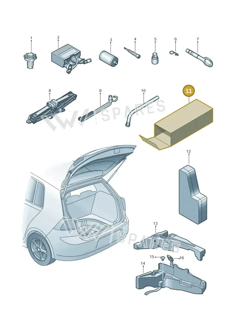 8V0012115 — Volkswagen Golf 2.0 (2016-2020) diagram 746012000, position 11