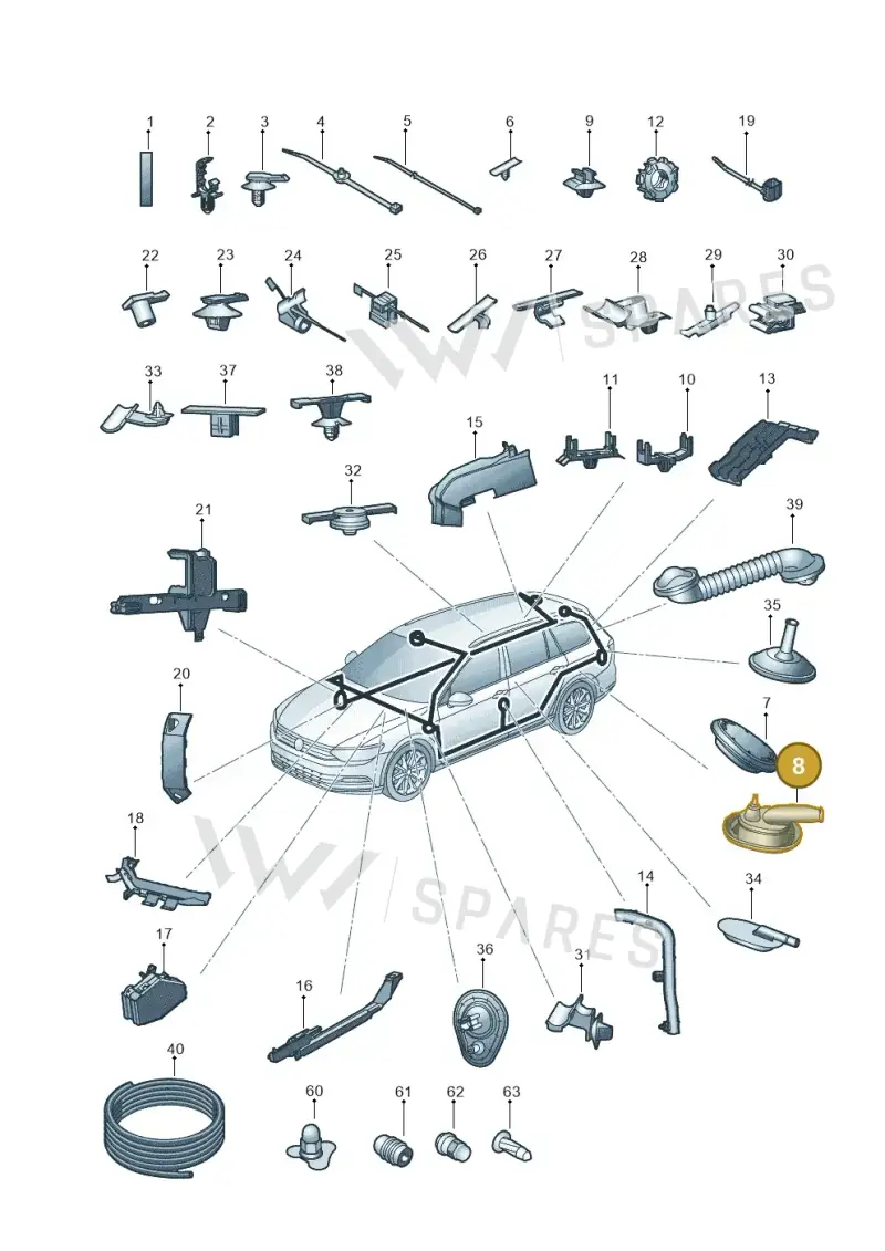 8V0927905 — Volkswagen Magotan 2.0 (2016-) diagram 793971920, position 8